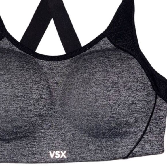 Victoria’s Secret VSX Sport Sports Bra Gray Adjustable Activewear Athletic 32C - Picture 12 of 16